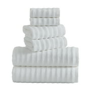 Mainstays Performance Cotton 6-Piece Bath Towel Set, Super Soft Quick Dry Fade Resistant, Textured White
