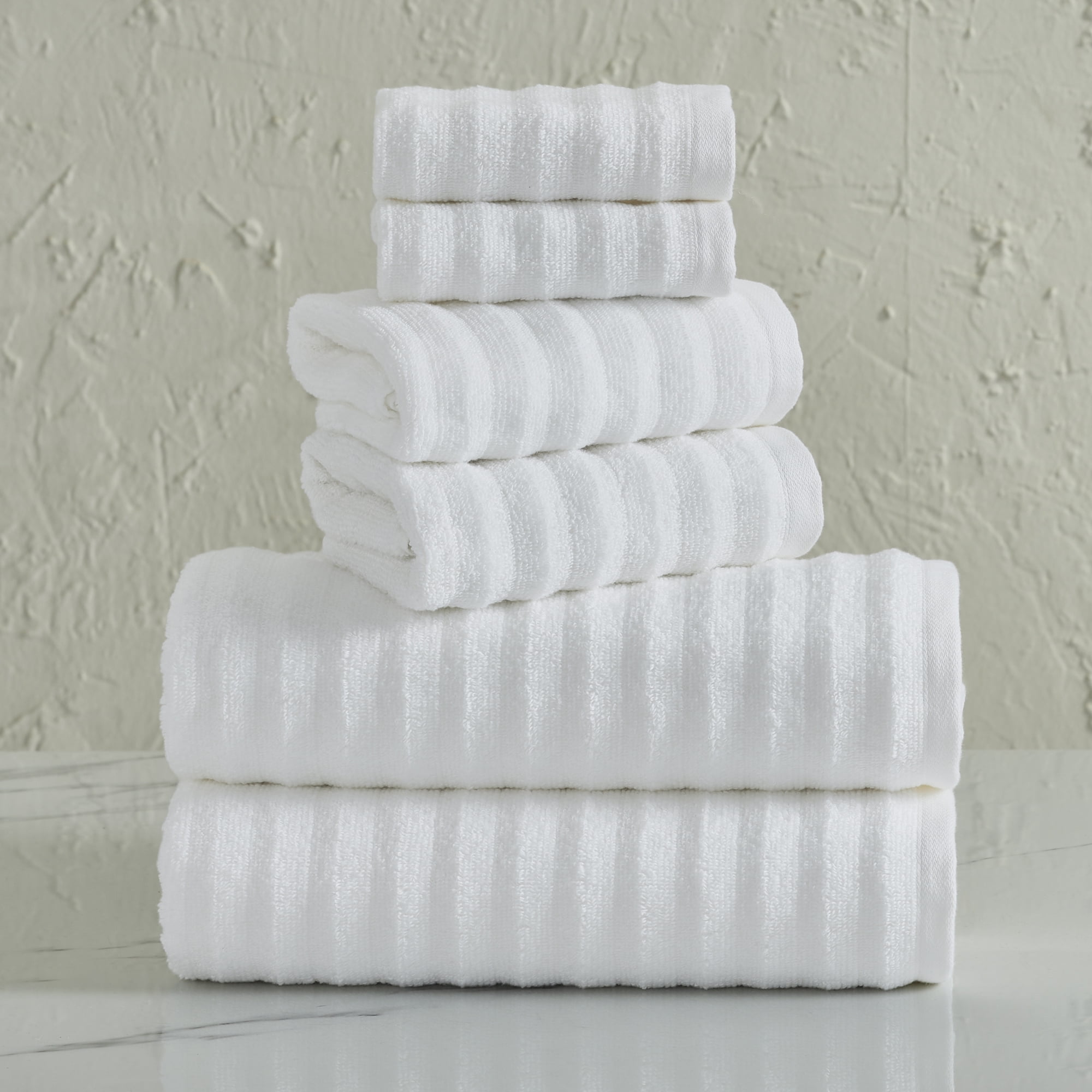  Towels N More 6 Pcs White Absorbent Gym Towels -100