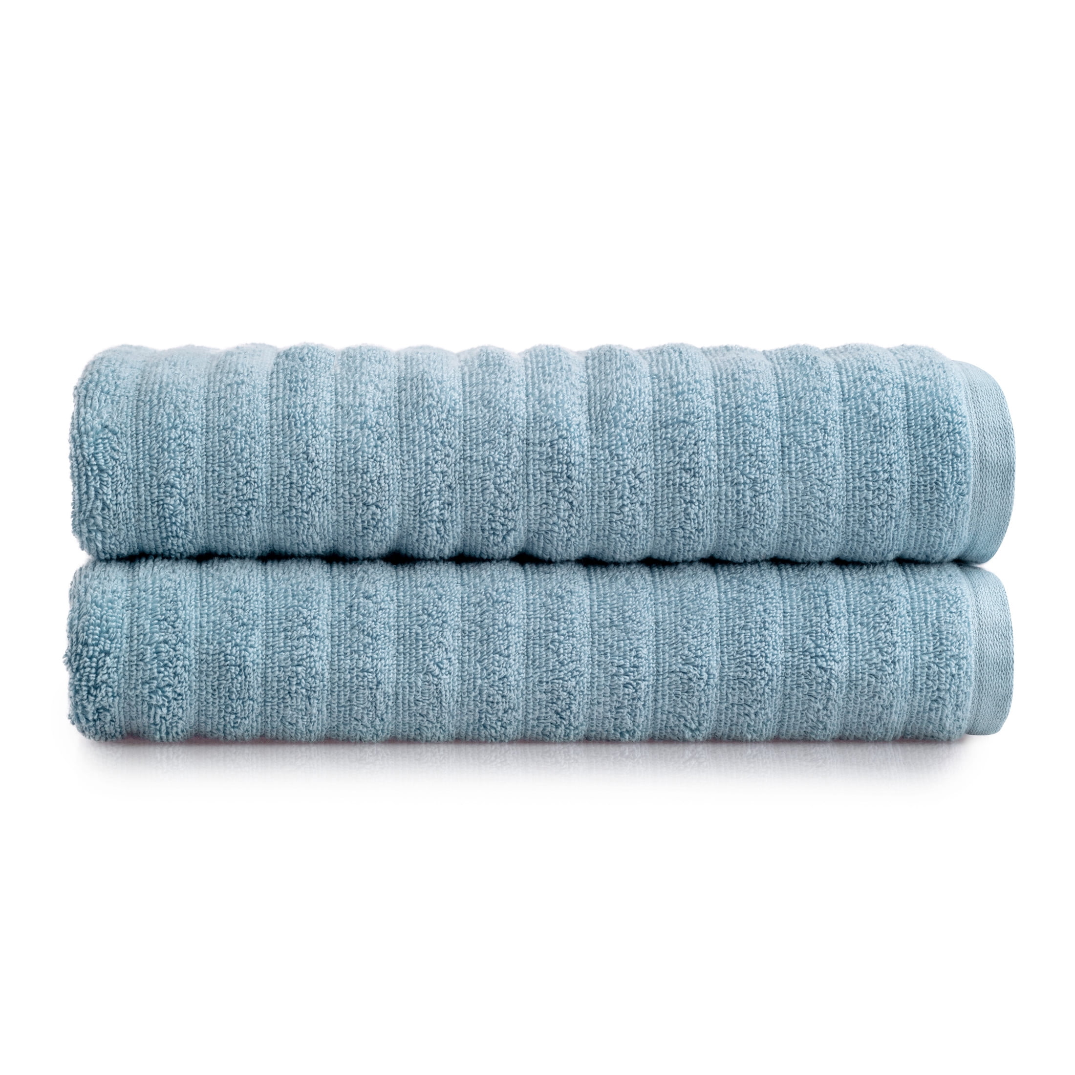 Mainstays Performance Cotton 2-Piece Bath Sheet Set, Oversized Super Soft Quick Dry Fade Resistant, Textured Blue