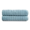 thumbnail image 1 of Mainstays Performance Cotton 2-Piece Bath Sheet Set, Oversized Super Soft Quick Dry Fade Resistant, Textured Blue, 1 of 6