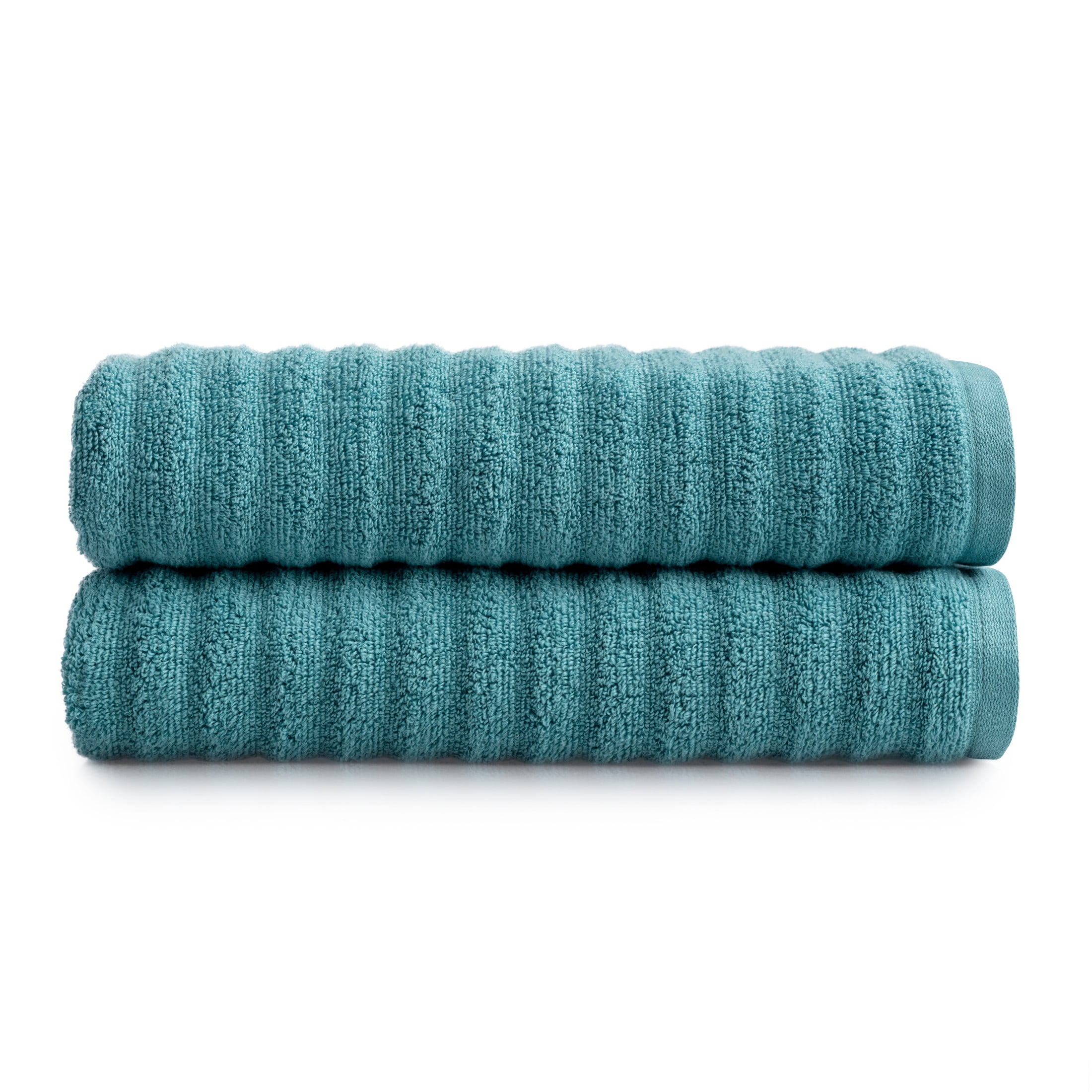 Mainstays Performance Textured Bath Sheet 2-Piece Set, Cool Water