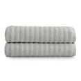 thumbnail image 1 of Mainstays Performance Cotton 2-Piece Bath Sheet Set, Oversized Super Soft Quick Dry Fade Resistant, Textured Silver, 1 of 8