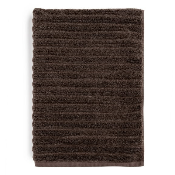 Mainstays Performance Cotton Bath Sheet, Oversized Super Soft Quick Dry Fade Resistant, Textured Brown