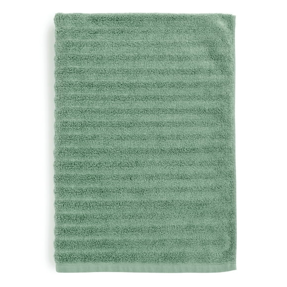 Mainstays Performance Cotton Bath Sheet, Oversized Super Soft Quick Dry Fade Resistant, Textured Green