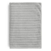Mainstays Performance Cotton Bath Sheet, Oversized Super Soft Quick Dry Fade Resistant, Textured Silver
