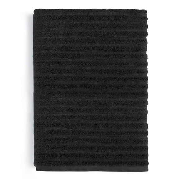 Mainstays Performance Cotton Bath Sheet, Oversized Super Soft Quick Dry Fade Resistant, Textured Black
