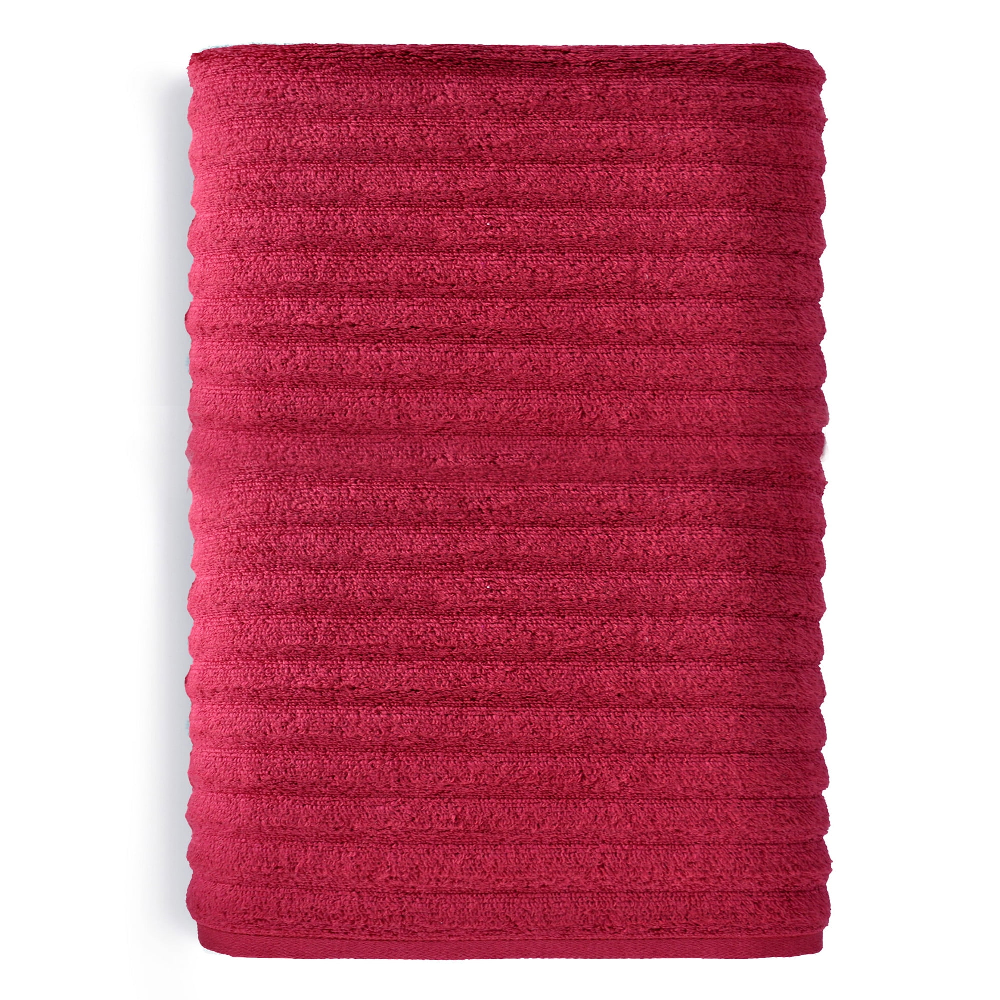 Mainstays Performance Textured Bath Sheet, 62" X 30", Red Sedona