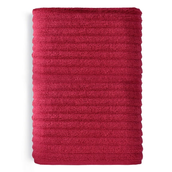 Mainstays Performance Textured Bath Sheet, 62" X 30", Red Sedona