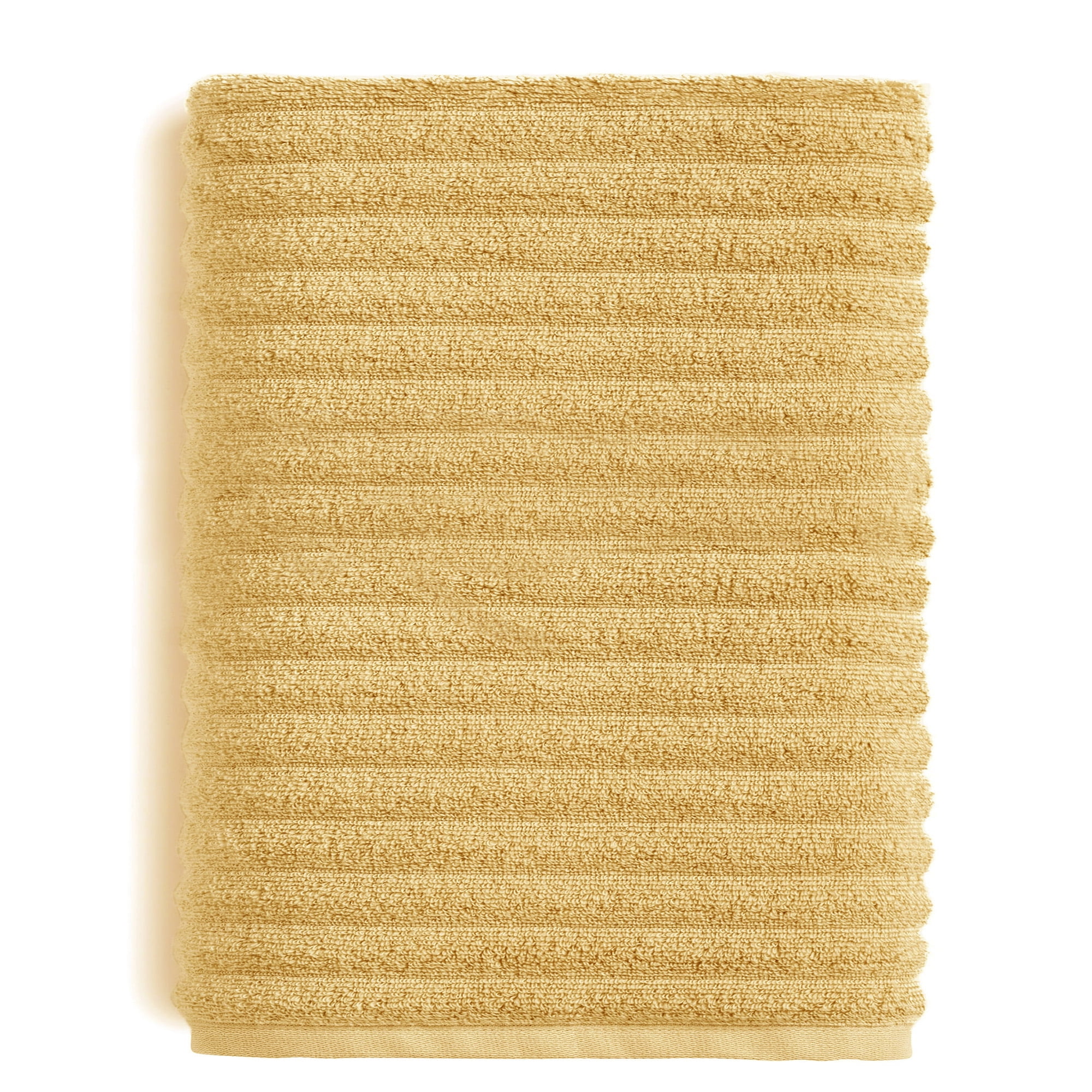 Mainstays Performance Textured Bath Sheet, 62" X 30", Golden Curry