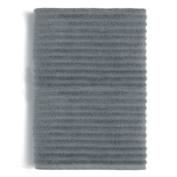 Mainstays Performance Cotton Bath Sheet, Oversized Super Soft Quick Dry Fade Resistant, Textured Grey
