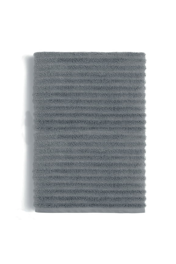Performance Cotton Bath Sheet, Oversized Super Soft Quick Dry Fade Resistant, Textured Grey