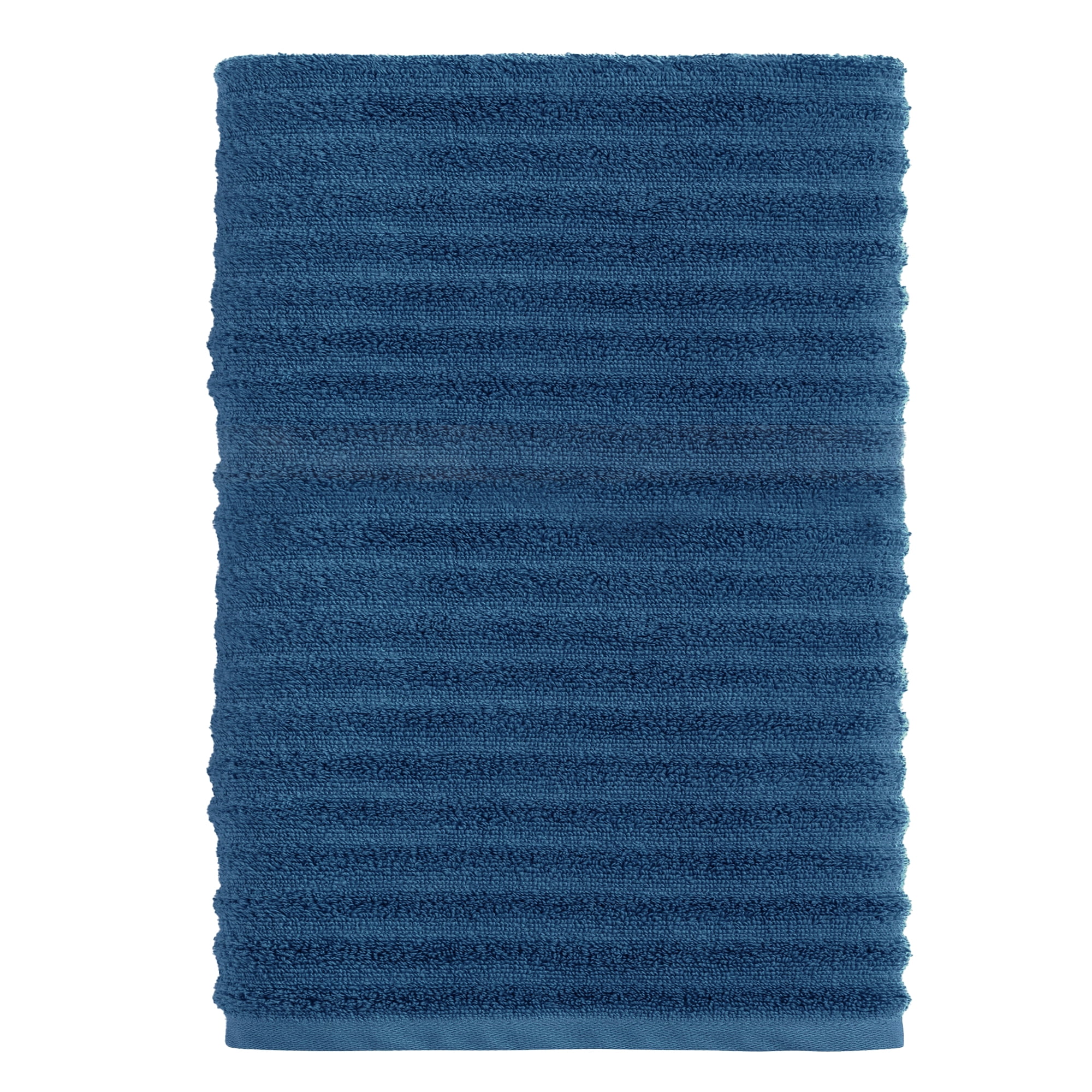 Mainstays Performance Cotton Bath Sheet, Oversized Super Soft Quick Dry Fade Resistant, Textured Navy