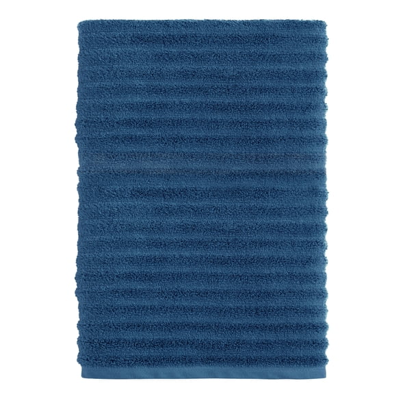 Mainstays Performance Cotton Bath Sheet, Oversized Super Soft Quick Dry Fade Resistant, Textured Navy