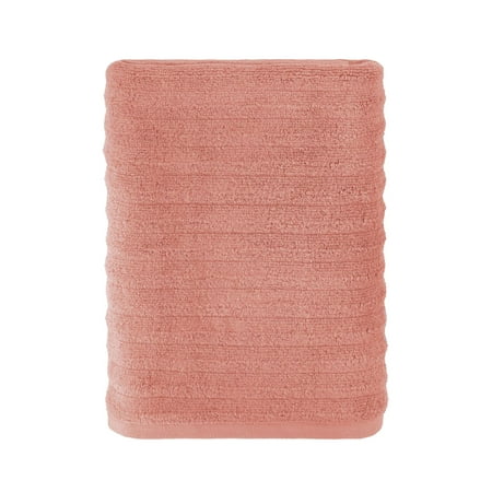 Mainstays Performance Cotton Bath Sheet, Oversized Super Soft Quick Dry Fade Resistant, Textured Teracotta