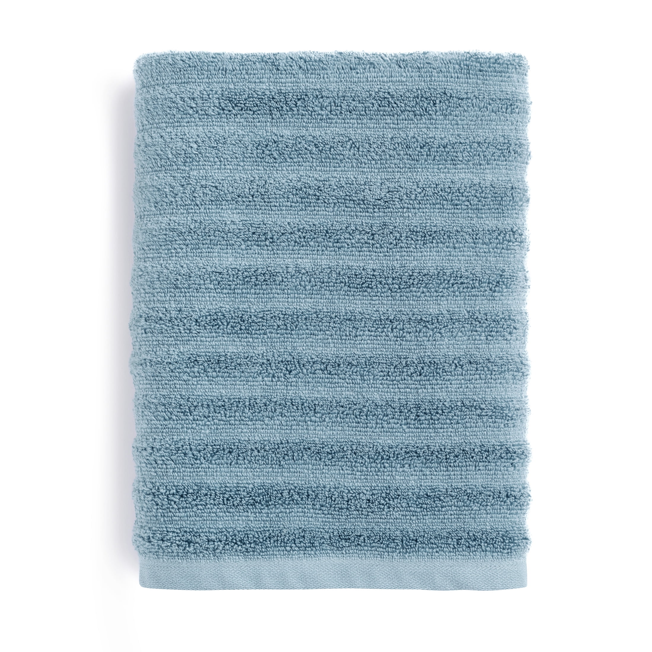 Mainstays Performance Textured Bath Towel, 30" x 54", Blue Linen