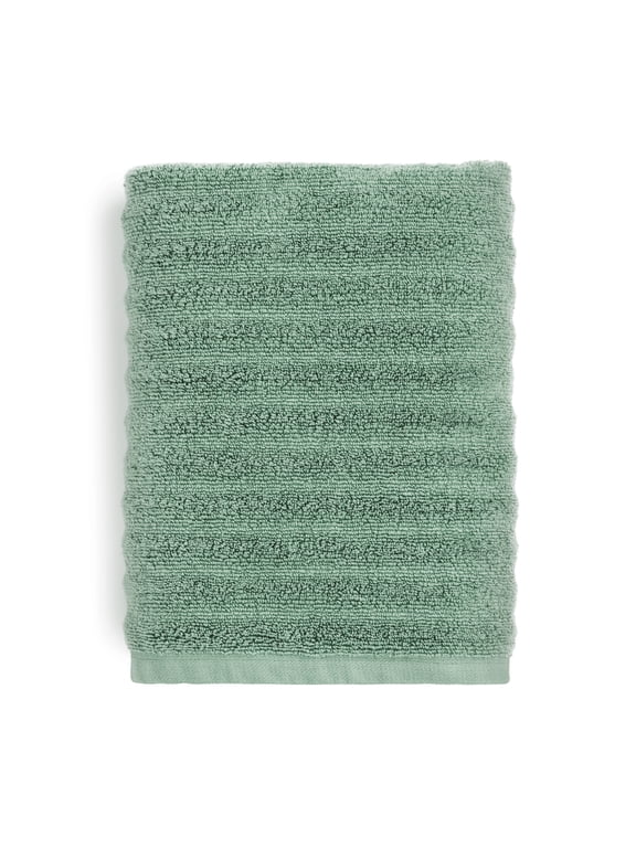 Performance Bath Towel, 30 in x 54 in, Textured Green Sage, Quick Dry, Fade Resistant
