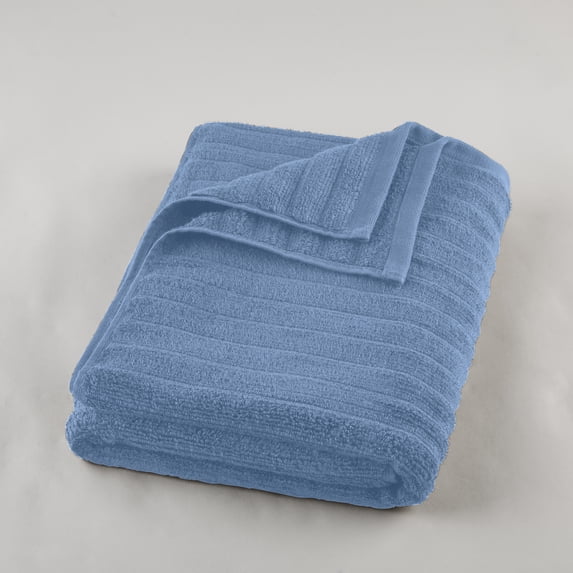 Mainstays Performance Textured Bath Towel, 54" x 30", Blue Linen