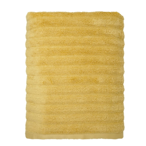 Mainstays Performance Textured Bath Towel, 54" x 30", Golden Curry