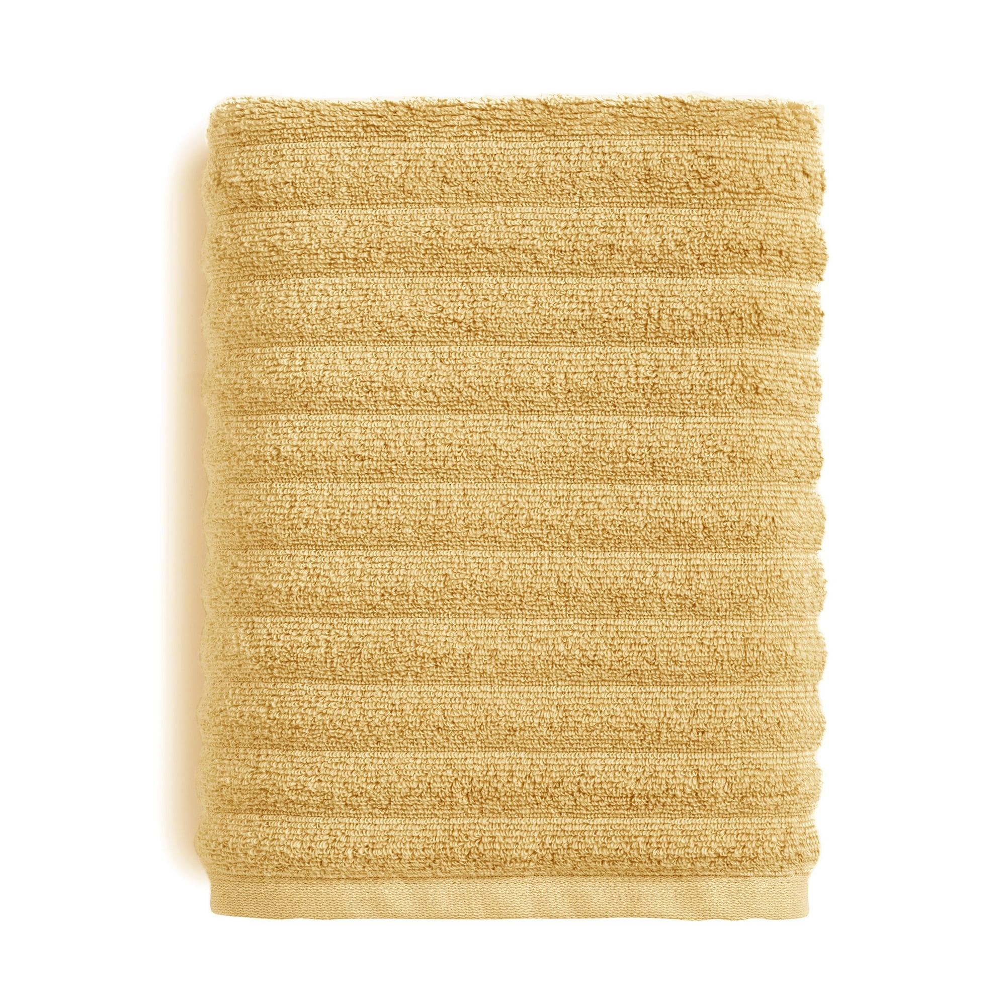 Mainstays Performance Textured Bath Towel, 54" x 30", Golden Curry