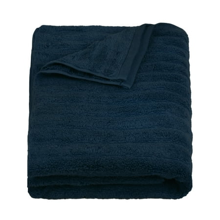 Mainstays Performance Textured Bath Towel, 54" x 30", Washed Indigo