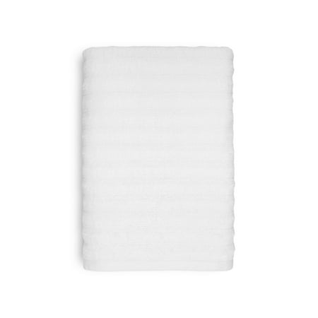 Mainstays Performance Cotton Bath Towel, Super Soft Quick Dry Fade Resistant, Textured White