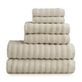 Mainstays Performance Textured Bath Towel 6-Piece Set, Papyrus Beige ...