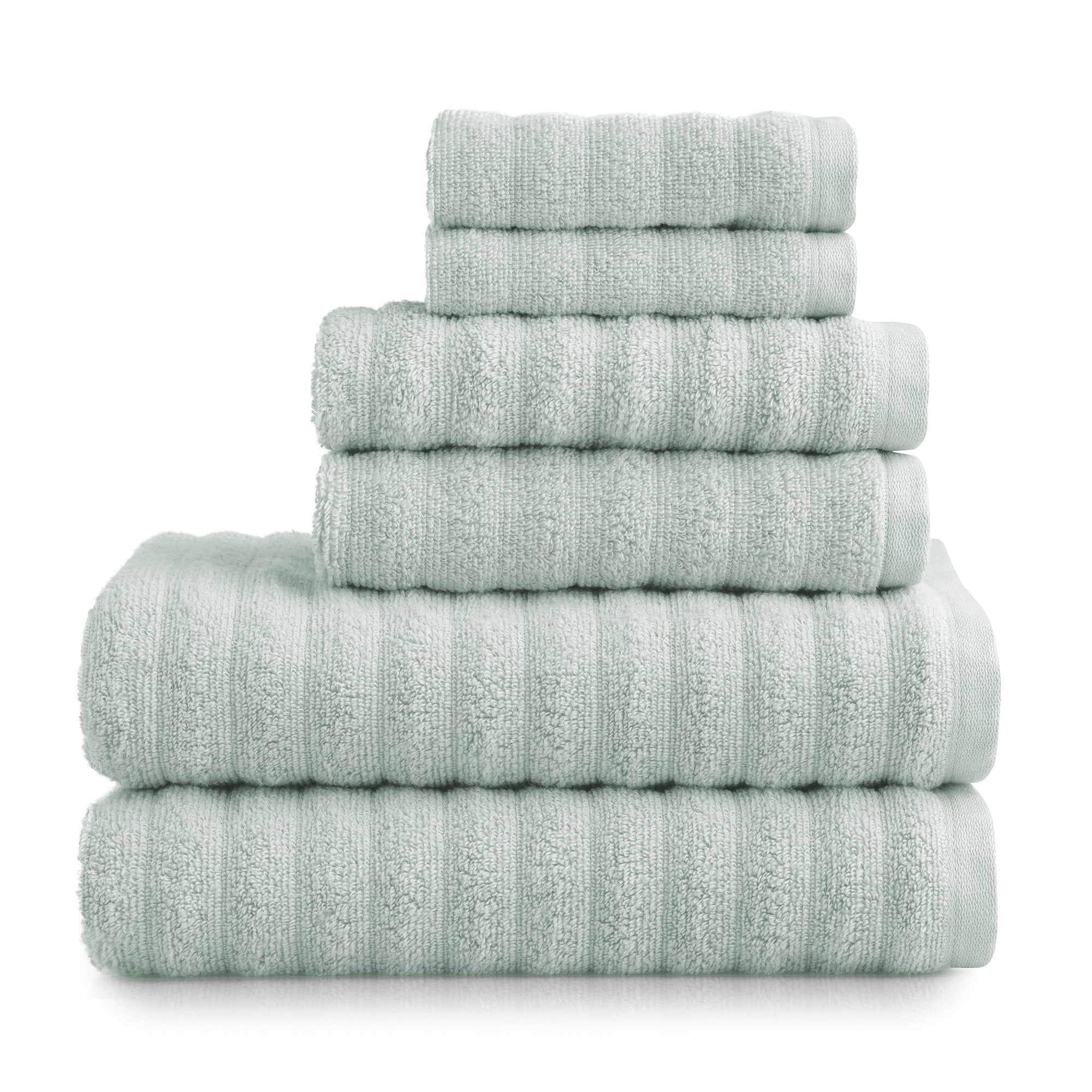 Mainstays Performance Cotton 6-Piece Bath Towel Set, Super Soft Quick ...