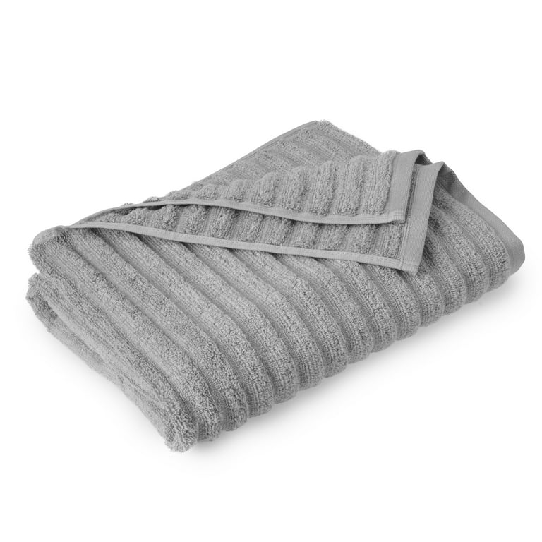 Mainstays Performance Textured Bath Towel Grey Flannel Walmart