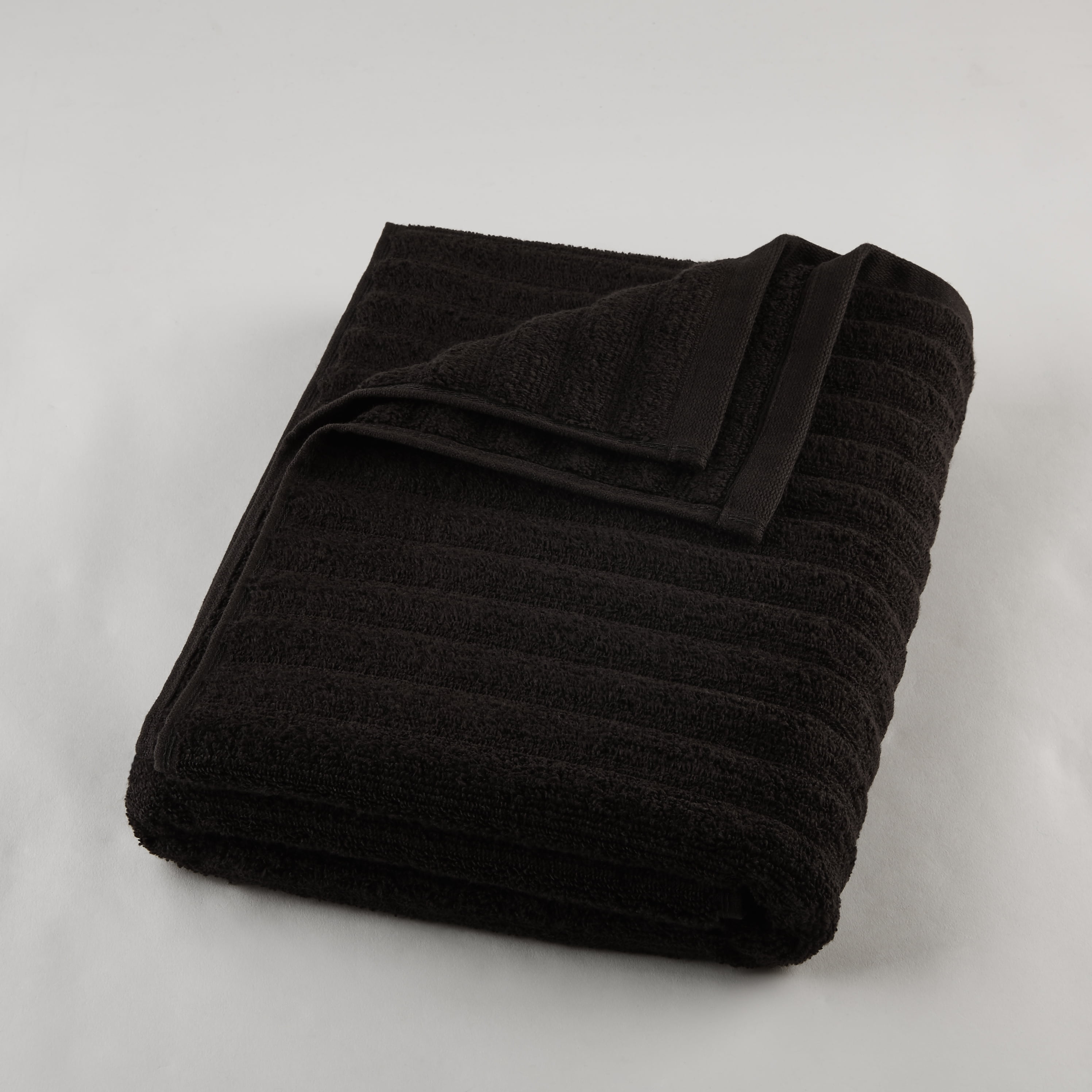 Mainstays Performance Textured Bath Towel Rich Black Walmart Com