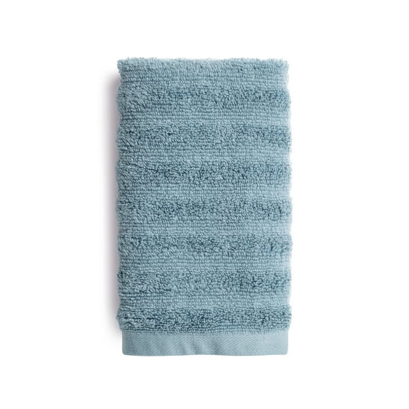 Mainstays Performance Cotton Hand Towel, Super Soft Quick Dry Fade Resistant, Textured Blue