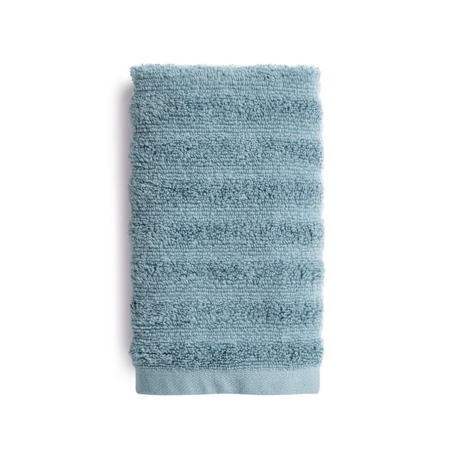 Mainstays Performance Cotton Hand Towel, Super Soft Quick Dry Fade Resistant, Textured Blue