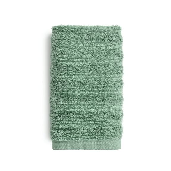 Mainstays Performance Cotton Hand Towel, Super Soft Quick Dry Fade Resistant, Textured Green