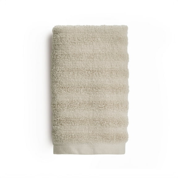 Mainstays Performance Cotton Hand Towel, Super Soft Quick Dry Fade Resistant, Textured Beige