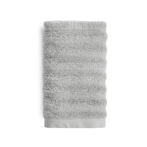 Mainstays Performance Hand Towel, 16 in x 26 in, Quick Dry, Fade Resistant, Soft Silver
