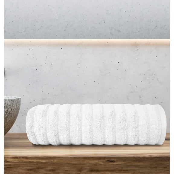 Mainstays Performance Textured Hand Towel, 26" x 16", Arctic White