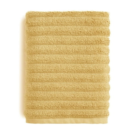 Mainstays Performance Cotton Hand Towel, Super Soft Quick Dry Fade Resistant, Textured Yellow
