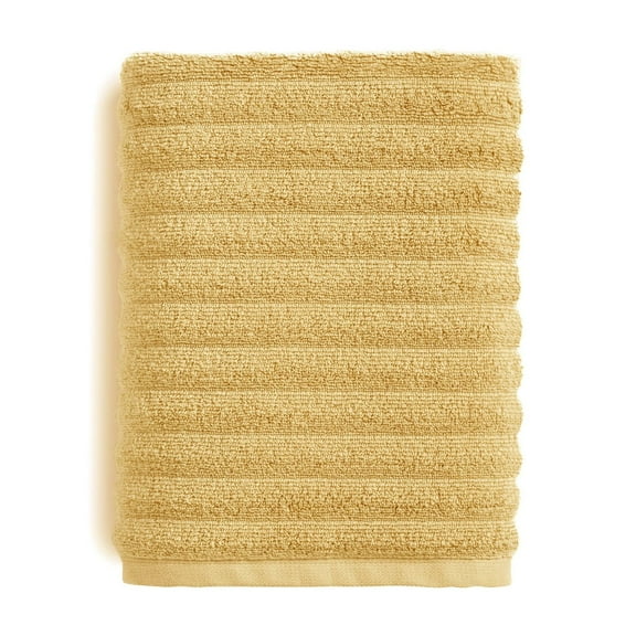 Mainstays Performance Cotton Hand Towel, Super Soft Quick Dry Fade Resistant, Textured Yellow