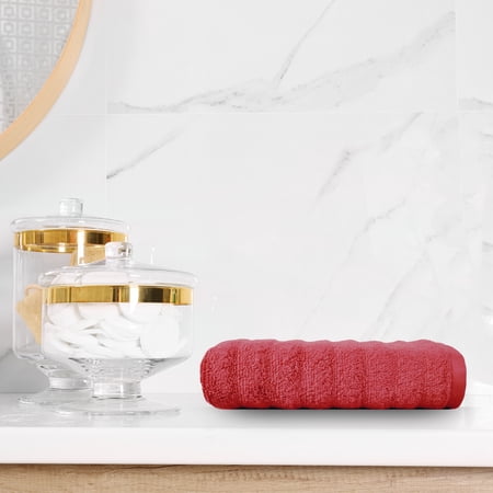 Mainstays Performance Textured Hand Towel, 26" x 16", Red Sedona