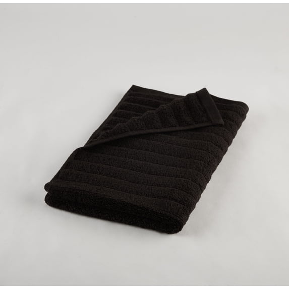 Mainstays Performance Textured Hand Towel, 26" x 16", Rich Black
