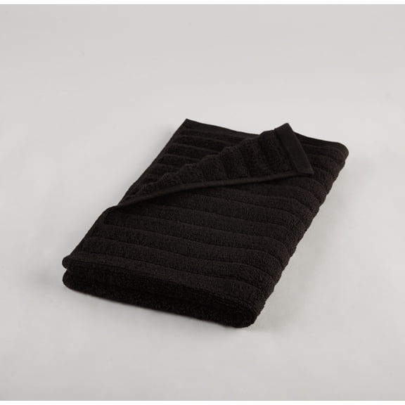 Mainstays Performance Textured Hand Towel, 26" x 16", Rich Black