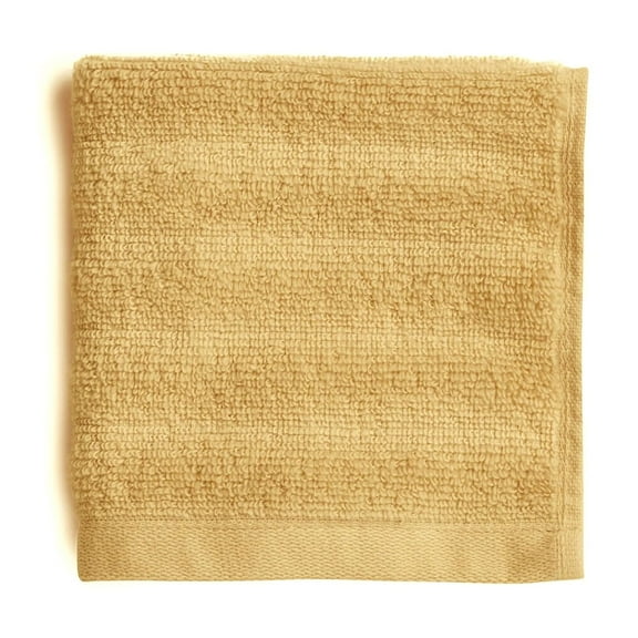 Mainstays Performance Cotton Washcloth, Super Soft Quick Dry Fade Resistant, Textured Yellow