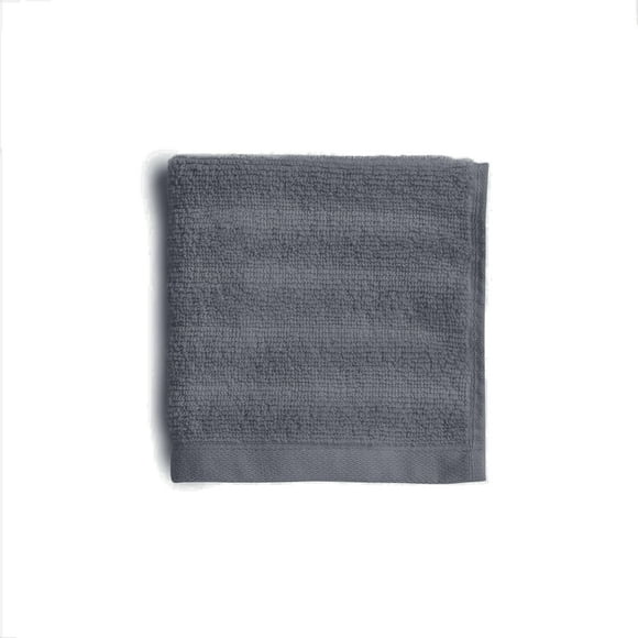Mainstays Performance Cotton Washcloth, Super Soft Quick Dry Fade Resistant, Textured Grey