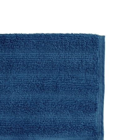 Mainstays Performance Cotton Washcloth, Super Soft Quick Dry Fade Resistant, Textured Navy