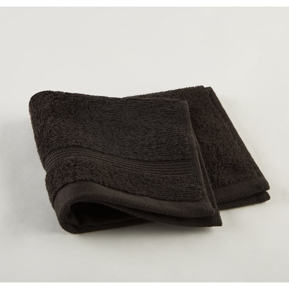 Mainstays Performance Textured Washcloth, 12" x 12", Rich Black