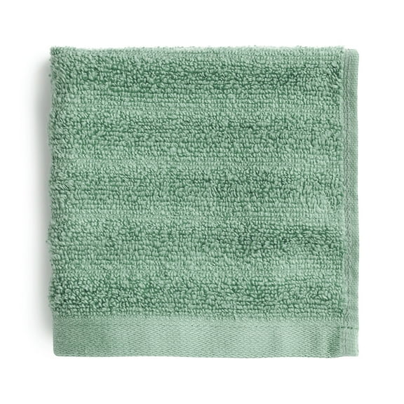 Mainstays Performance Textured Washcloth, 12" x 12", Green Sage