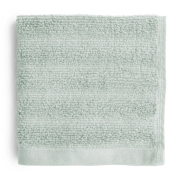 Mainstays Performance Cotton Washcloth, Super Soft Quick Dry Fade Resistant, Textured Light Green