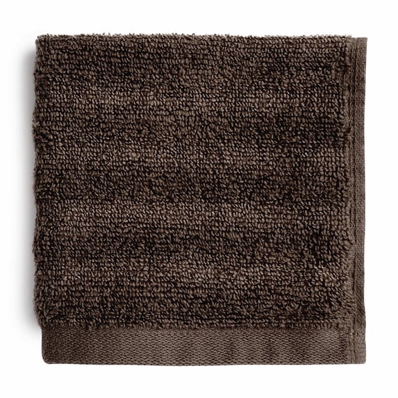 Mainstays Performance Washcloth, 12 in x 12 in, 1 Count, 100% Cotton, Textured Brown