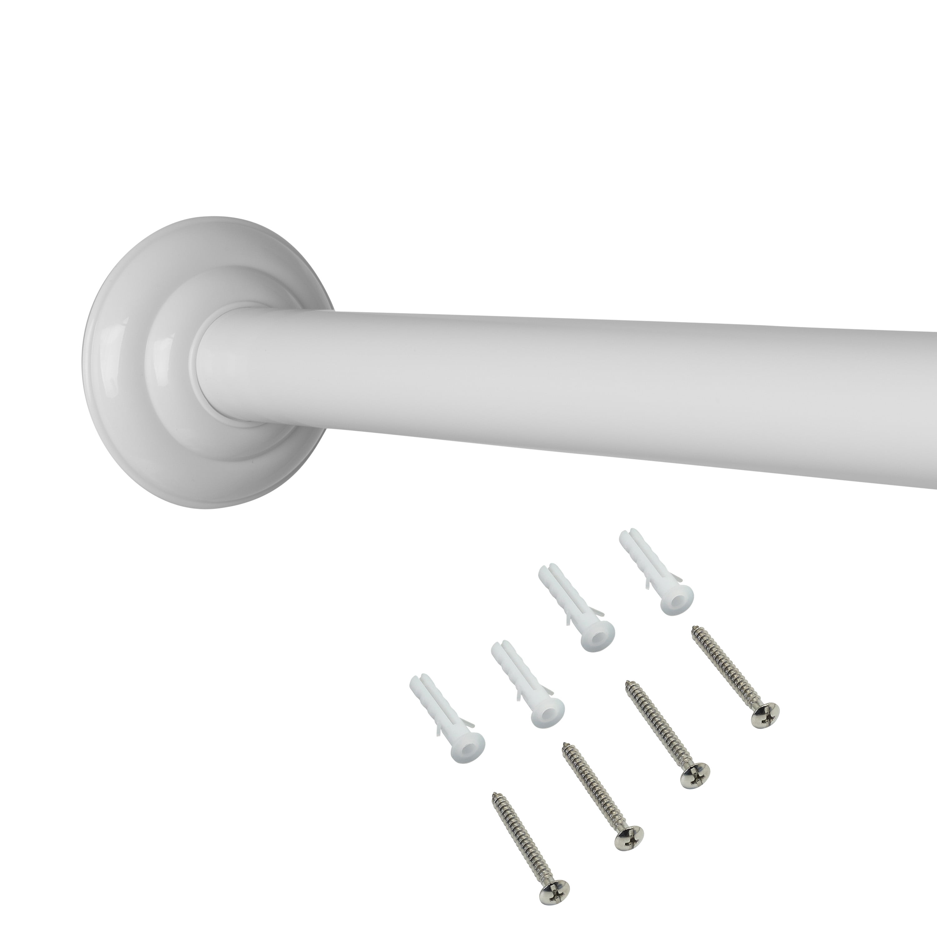 Mainstays PermanentMount Straight Steel Shower Curtain Rod, Adjustable