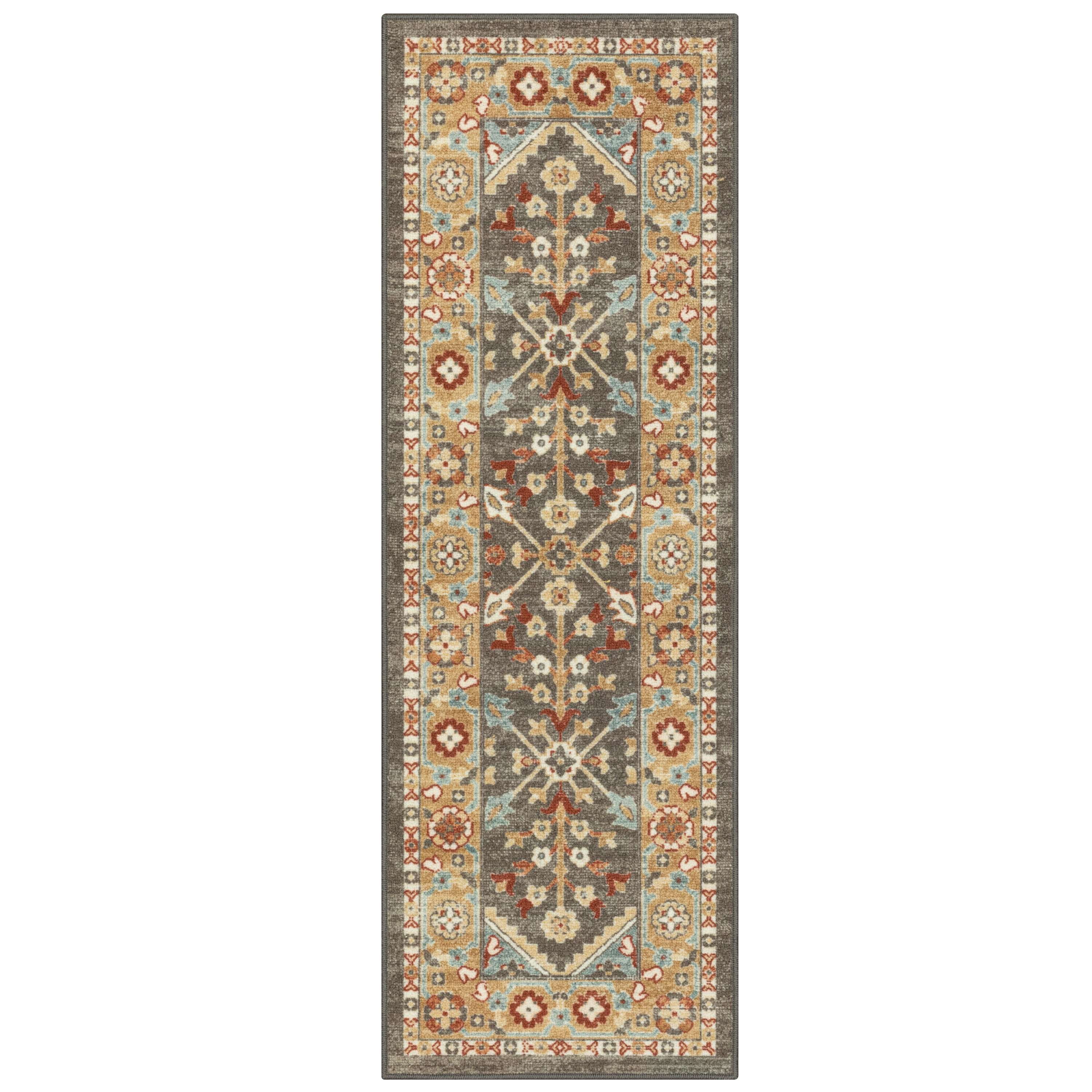 Mainstays Persian Medallion Loop Print Rust Brown Indoor Runner Rug, 1 ...