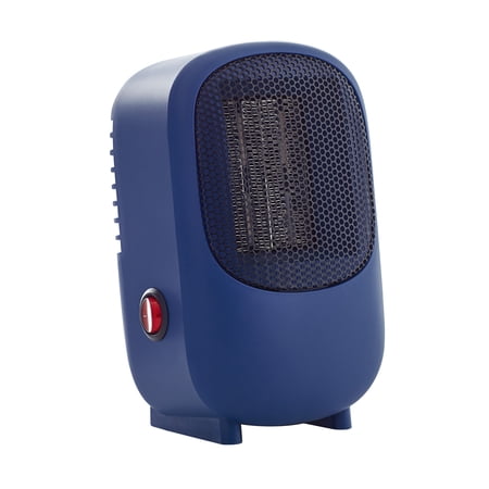 Mainstays Personal Mini Electric Ceramic Heater 350W Indoor, Washed Blue